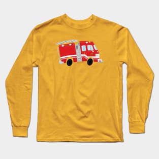 Cute Firetruck Design Long Sleeve T-Shirt